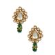 Green Enamel Mirror Stone Choker Necklace Set with Earrings and Maang Tikka